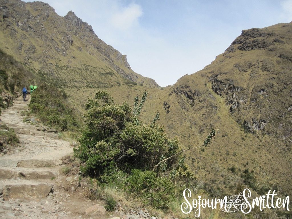 Hiking the Inca Trail - Looking up at Dead Woman's Pass